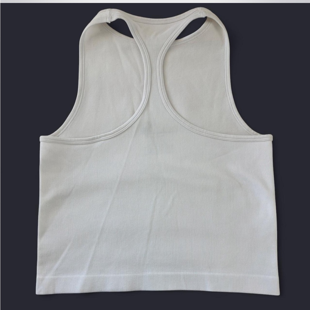 Free People Women's White Ribbed Tank Top - Classic Racerback - Picture 2 of 3